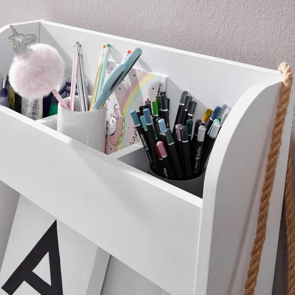 Kinder Schreibtisch mit Regal in Weiß - Intora