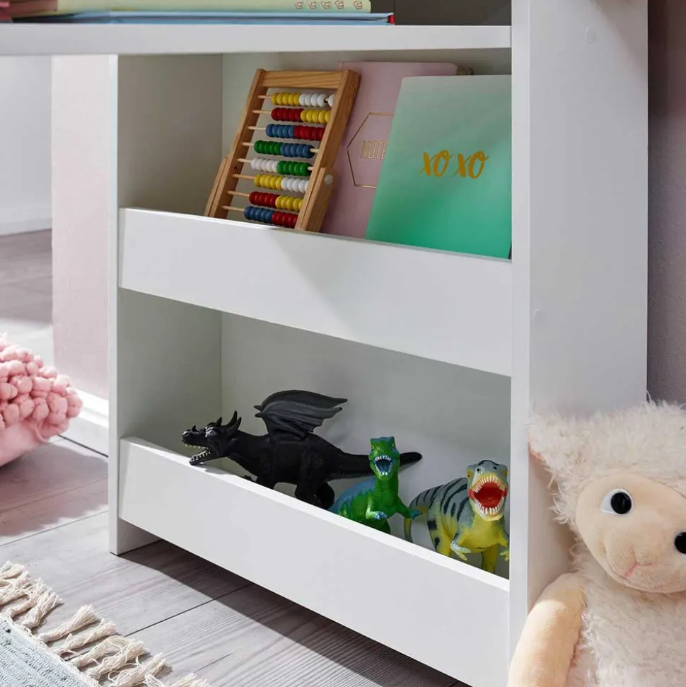 Kinder Schreibtisch mit Regal in Weiß - Intora