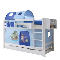 Kinder Stockbett mit Piraten Stoff in Blau - Conday