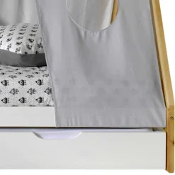 Kinderbett im Zelt Design in Weiß & Hellgrau & Natur - Nutures