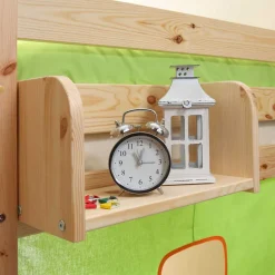 Kinderhochbett Sismail mit Vorhang und Tunnel im Piraten Design