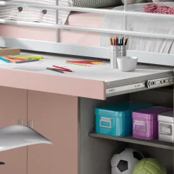 Kinderhochbett Trio in Rosa-Weiß