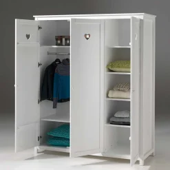 Kinderkleiderschrank Grandory in Weiß lackiert