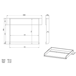 Kinder-Kommode - optional mit Wickelaufsatz - Suzanas