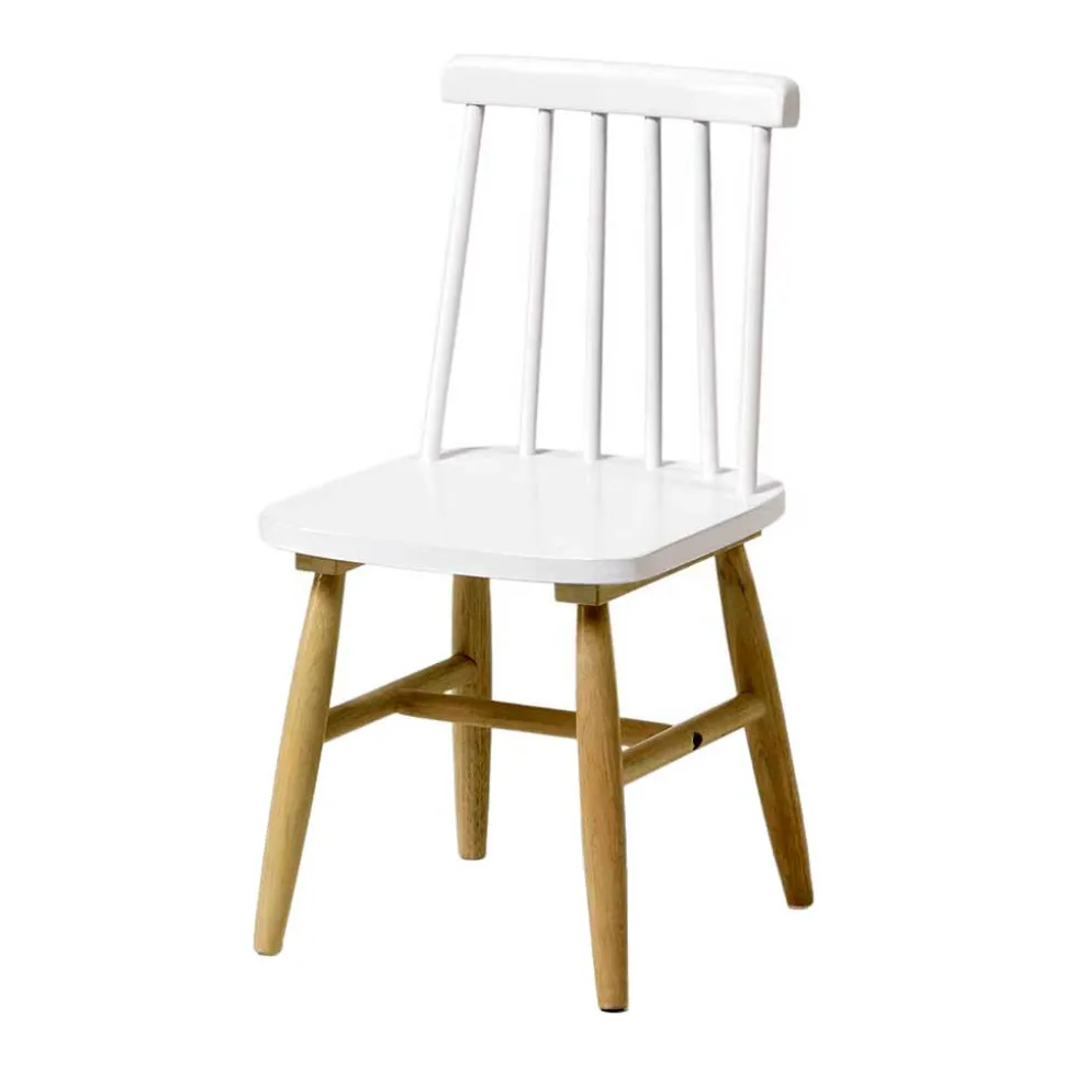 Kinderstühle in Weiß und Natur - Metony (2er Set)