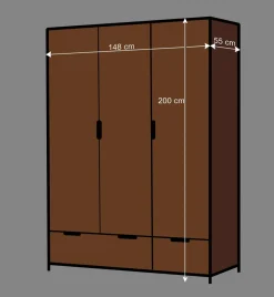 Kinderzimmer Kleiderschrank Krefos in Braun und Schwarz