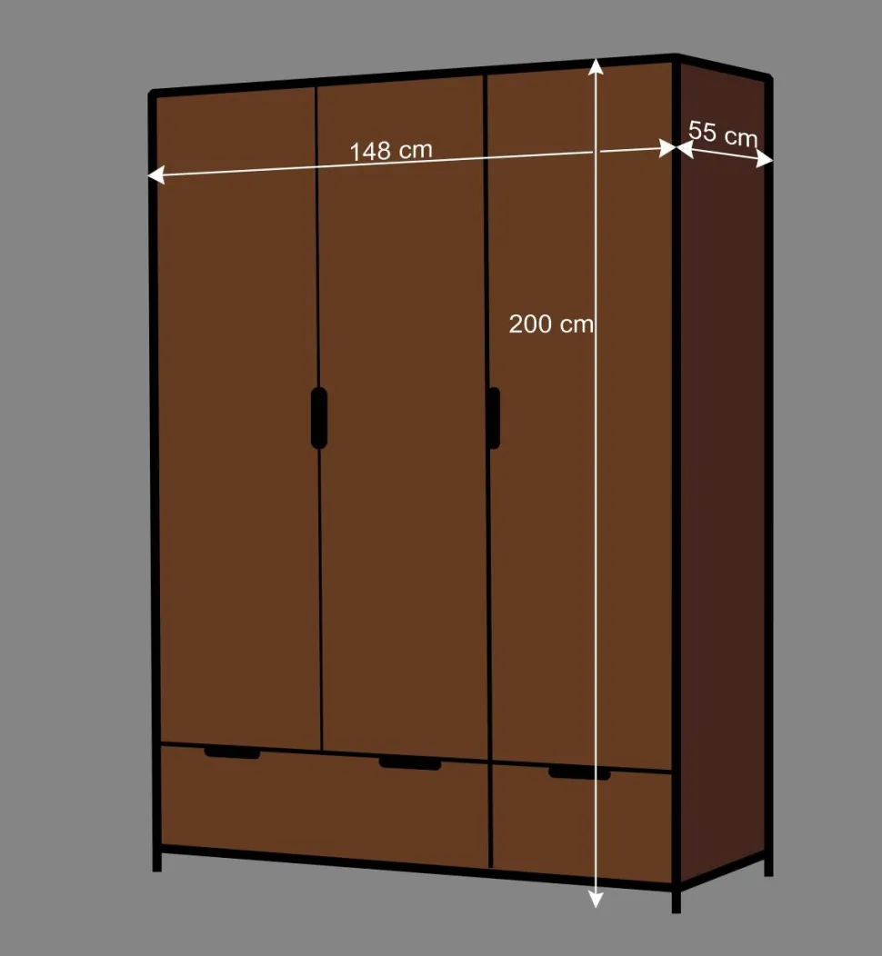 Kinderzimmer Kleiderschrank Krefos in Braun und Schwarz