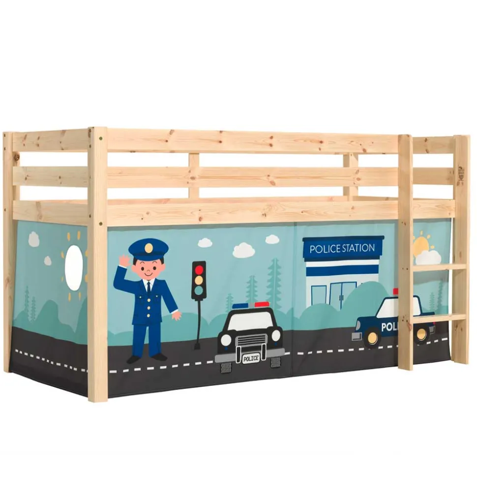Kinderzimmer Polizei Hochbett aus Massivholz - Udines