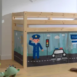 Kinderzimmer Polizei Hochbett aus Massivholz - Udines