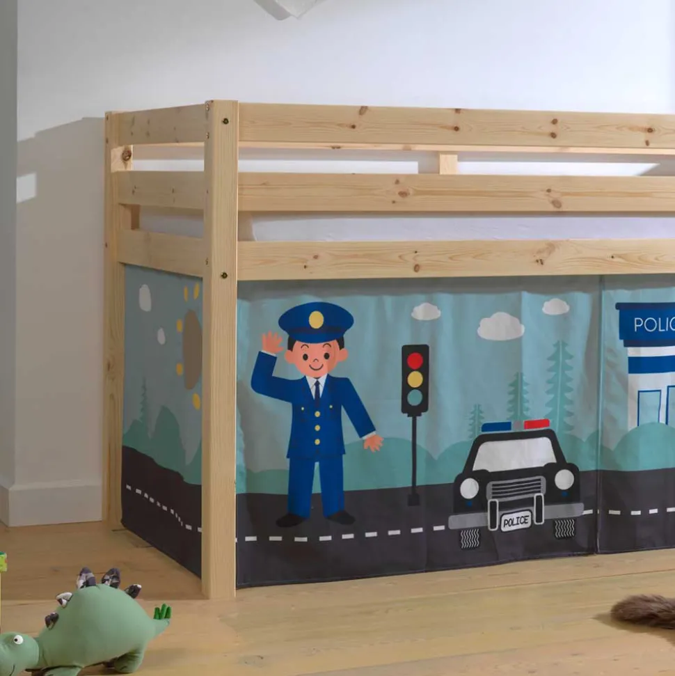 Kinderzimmer Polizei Hochbett aus Massivholz - Udines