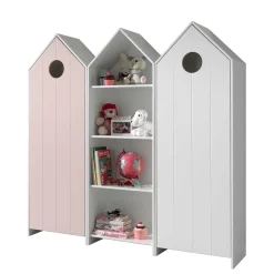 Kinderzimmer Schrankmöbel Set in Häuser Optik - Indefiva (dreiteilig)