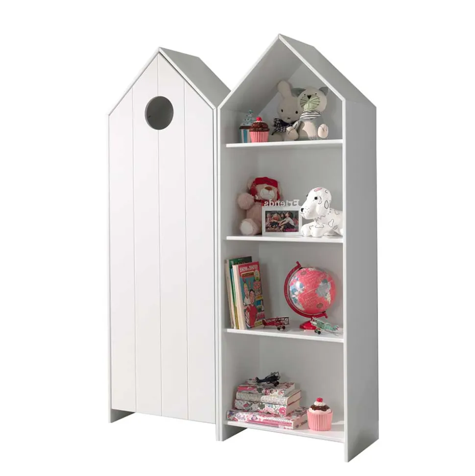 Kinderzimmerschrank & Regal in Weiß - Indefiva (zweiteilig)