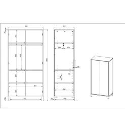 Kinderzimmerschrank in Hellgrau - Afilon