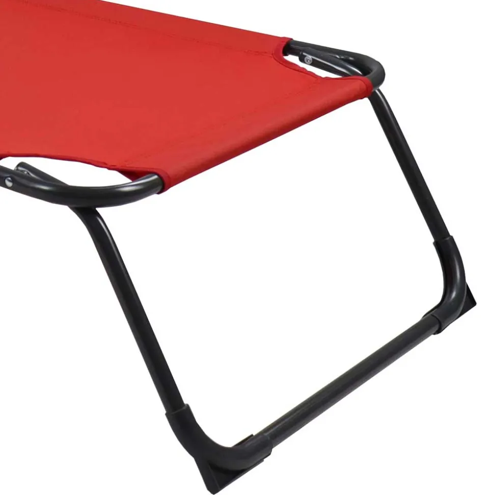 Klappbare Balkonliege in Rot und Schwarz - Haikira