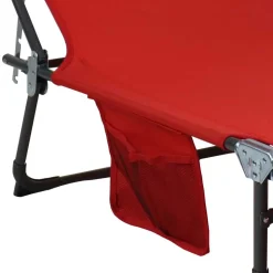 Klappbare Balkonliege in Rot und Schwarz - Haikira