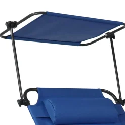 Klappbare Outdoor Liege in Blau und Schwarz - Betty