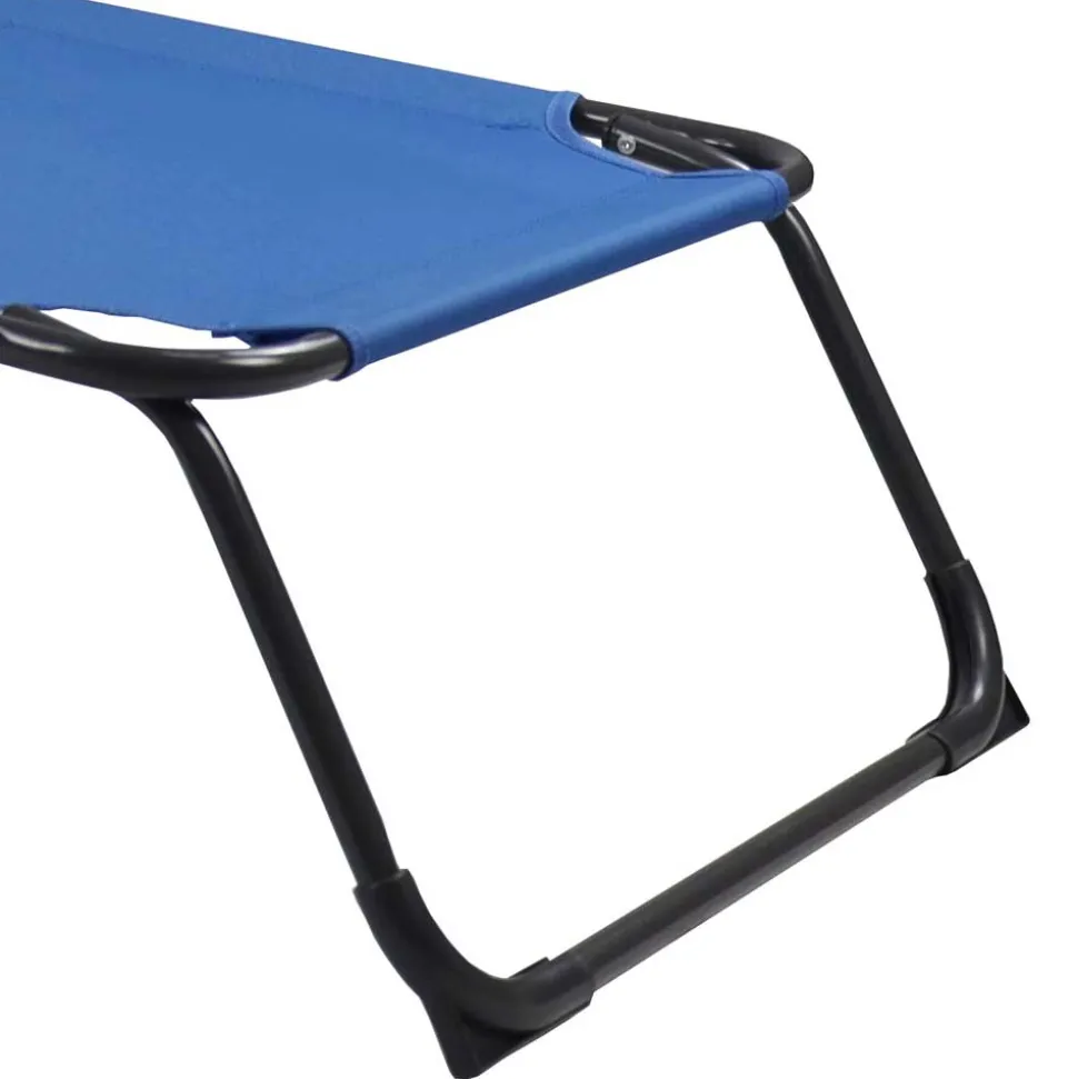 Klappbare Outdoor Liege in Blau und Schwarz - Betty