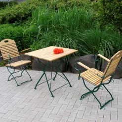 Klappbare Tischgruppe aus Robinie - Azuara (dreiteilig)
