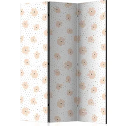 Klappbare Trennwand mit Blumen Muster in Rosa - Telvo