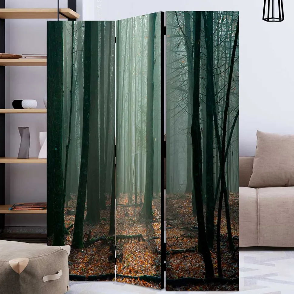 Klappbarer Paravent Herbstwald Fotodruck - Stacie