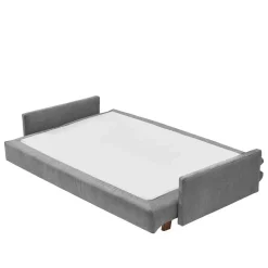 Klappcouch aus Microvelours in Grau - Trango