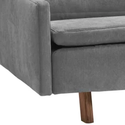 Klappcouch aus Microvelours in Grau - Trango