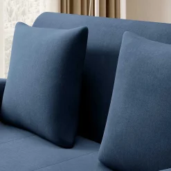 Klappcouch in Dunkelblau Velours - Zessma