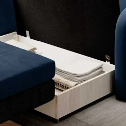 Klappcouch in Dunkelblau Velours - Zessma