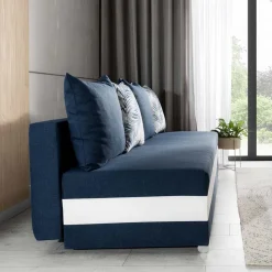 Klappcouch in Dunkelblau und Weiß - Mingo