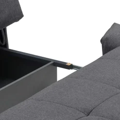 Klappcouch in Dunkelgrau mit Armlehnen - Nacondo