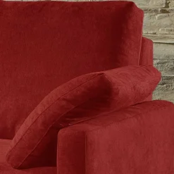 Klappcouch in Dunkelrot Webstoff - Lamaldavo