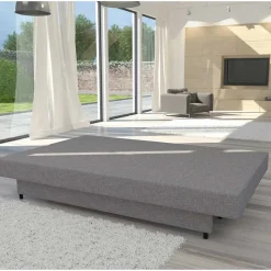 Klappcouch in Grau Stoffbezug - Gatria