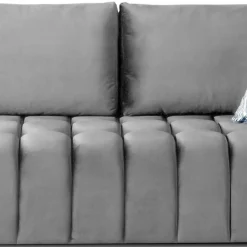 Klappcouch in Hellgrau Samtbezug - Grosky