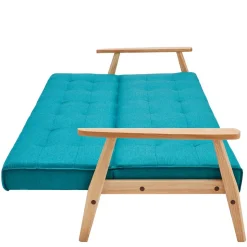 Klappcouch in Petrol & Eukalyptus Natur - Barne