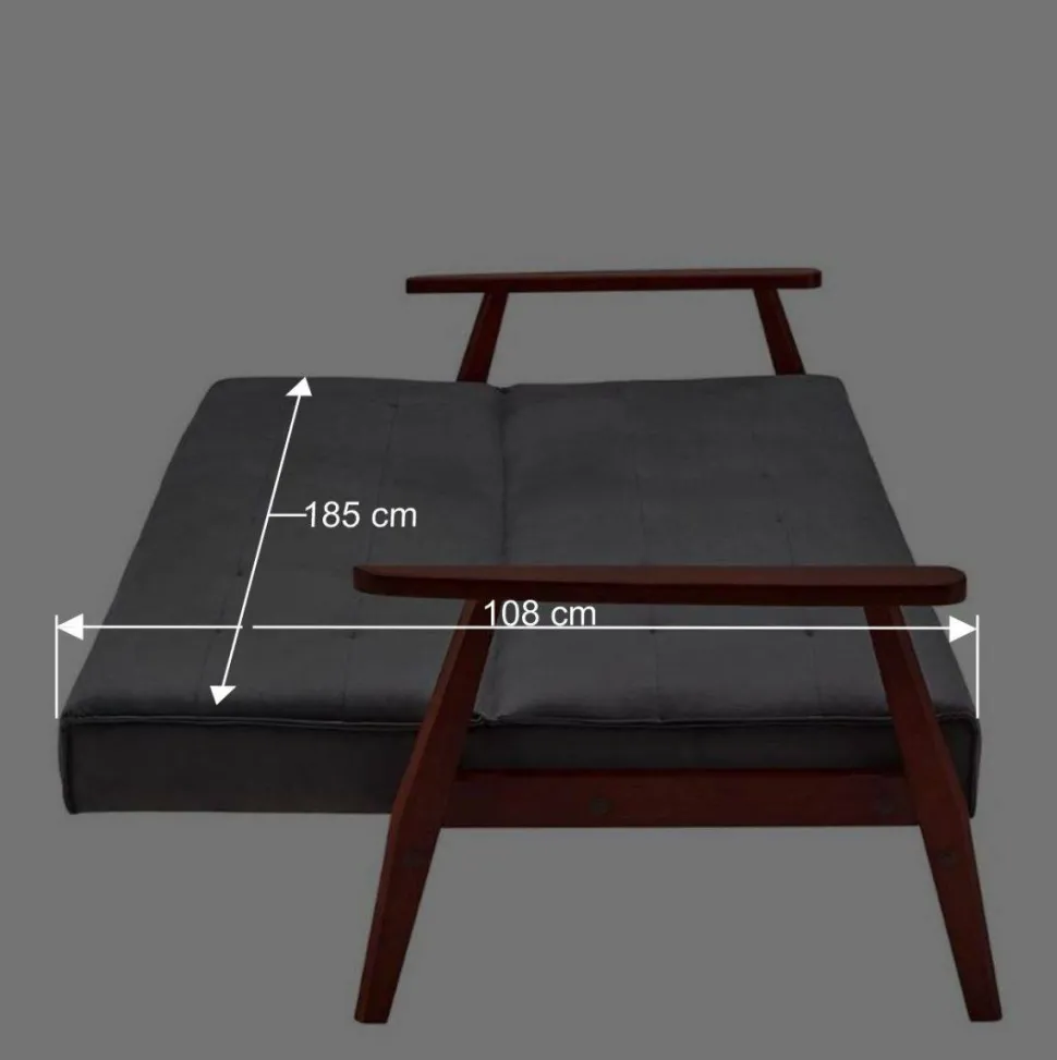 Klappcouch in Petrol & Eukalyptus Natur - Barne