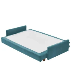 Klappcouch in Petrol mit Eiche - Flower