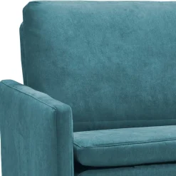 Klappcouch in Petrol mit Eiche - Flower