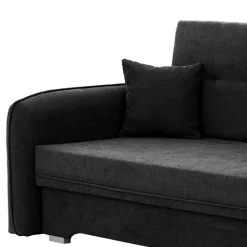 Klappcouch in Schwarz Veloursbezug - Yangu