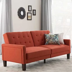 Klappcouch in Ziegel Rot und Braun - Winston