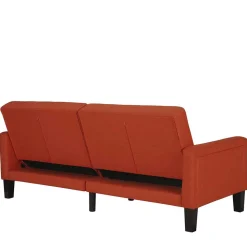 Klappcouch in Ziegel Rot und Braun - Winston