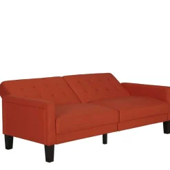 Klappcouch in Ziegel Rot und Braun - Winston