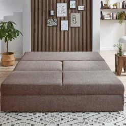Klappcouch ohne Armlehnen in Taupe - Drosalino
