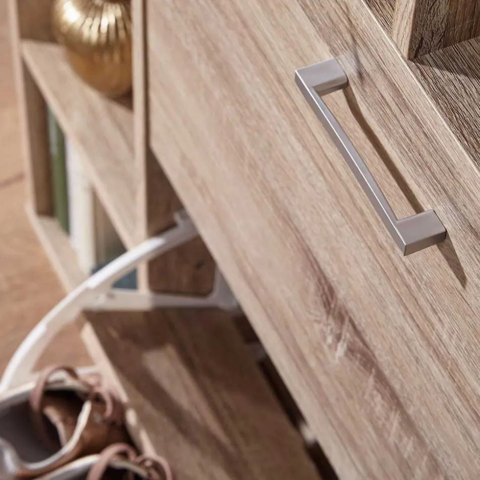 2-Klappen Schuhschrank mit drei offenen Regalfächern - Ilona