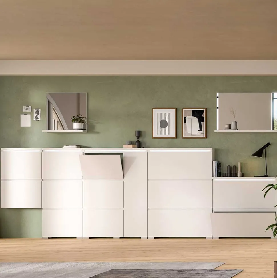 3-Klappen-Schuhschrank in Weiß - Dany