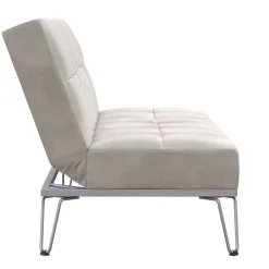 Klappsofa in Hellgrau Samt - Acena