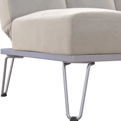 Klappsofa in Hellgrau Samt - Acena