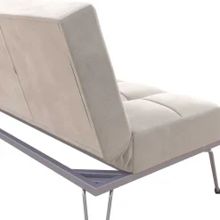 Klappsofa in Hellgrau Samt - Acena