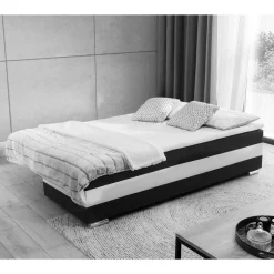 Klappsofa in Schwarzbraun mit Weiß - Bacima