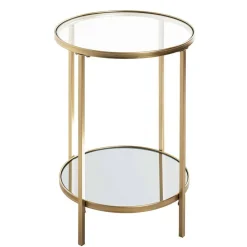 Klarglas Couchtisch mit Zusatzablage - Kalizoa