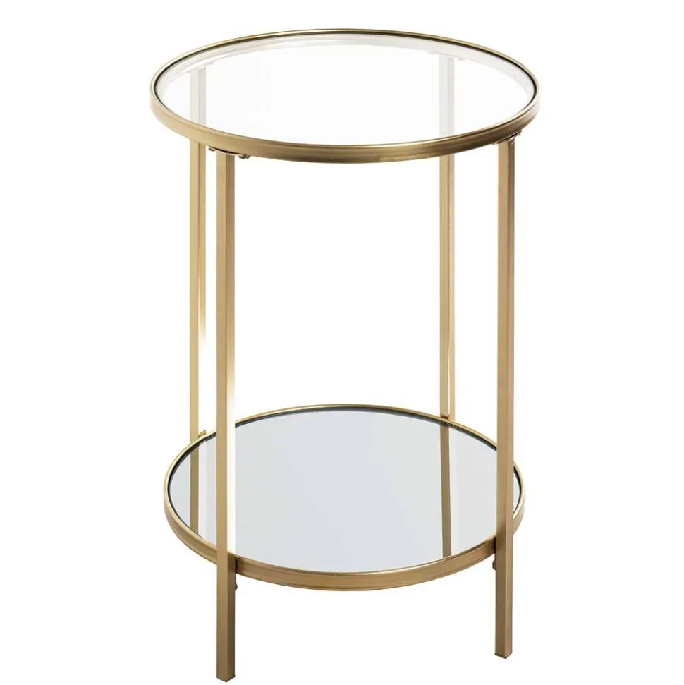 Klarglas Couchtisch mit Zusatzablage - Kalizoa